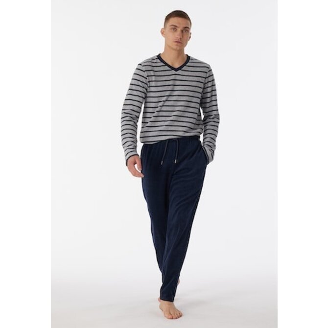Schiesser Pyjama Long grey melange 180278 54/XL