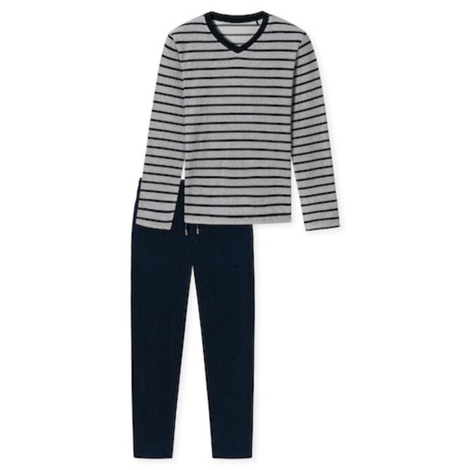 Schiesser Pyjama Long grey melange 180278 54/XL
