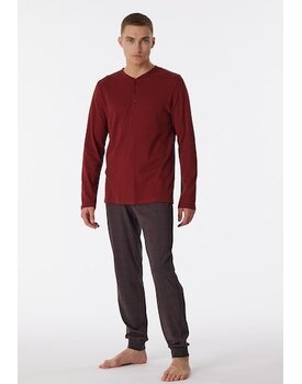 Schiesser Pyjama Long terracotta brown 180269 48/S