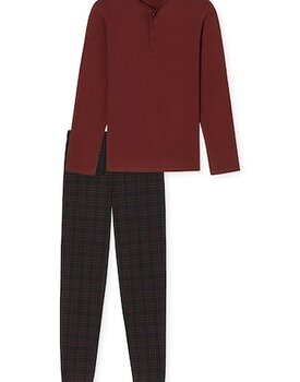 Schiesser Pyjama Long terracotta brown 180269 48/S