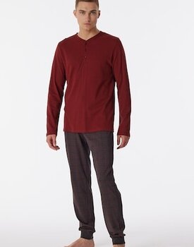 Schiesser Pyjama Long terracotta brown 180269 52/L