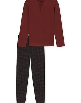 Schiesser Pyjama Long terracotta brown 180269 52/L