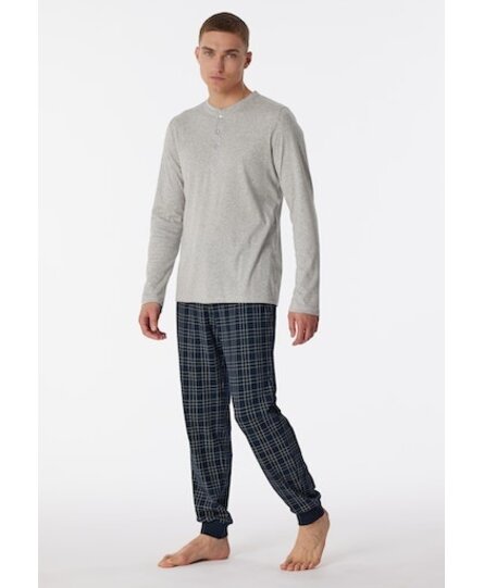 Schiesser Pyjama Long grey melange 180269 48/S
