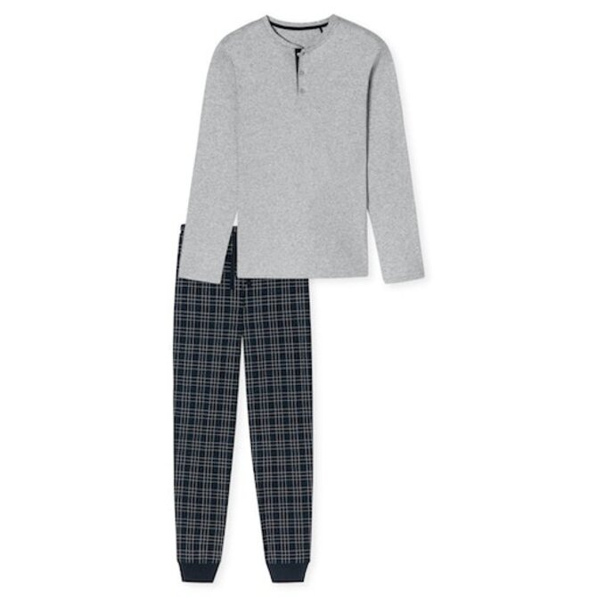 Schiesser Pyjama Long grey melange 180269 48/S