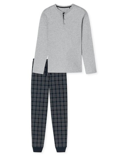 Schiesser Pyjama Long grey melange 180269 52/L