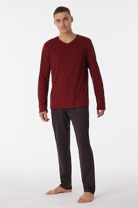 Schiesser Pyjama Long terracotta brown 180271 48/S