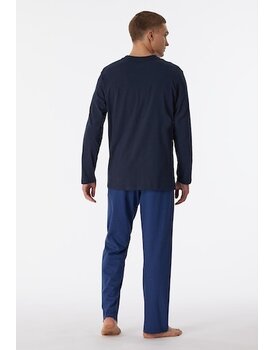 Schiesser Pyjama Long nightblue 180251 48/S