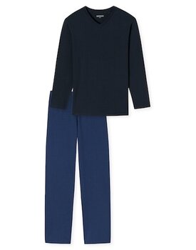 Schiesser Pyjama Long nightblue 180251 48/S