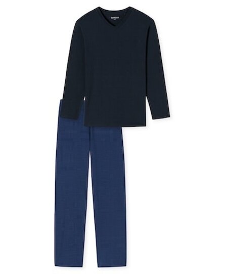 Schiesser Pyjama Long nightblue 180251 48/S