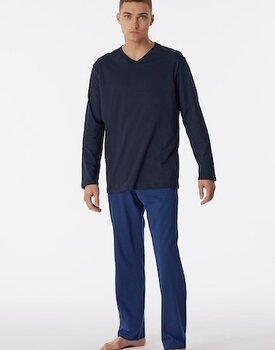 Schiesser Pyjama Long nightblue 180251 50/M