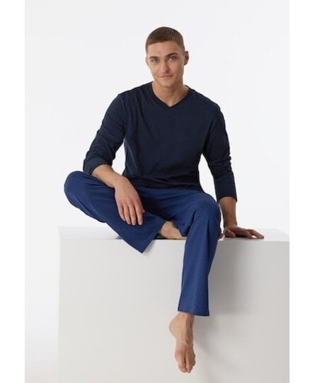 Schiesser Pyjama Long nightblue 180251 50/M