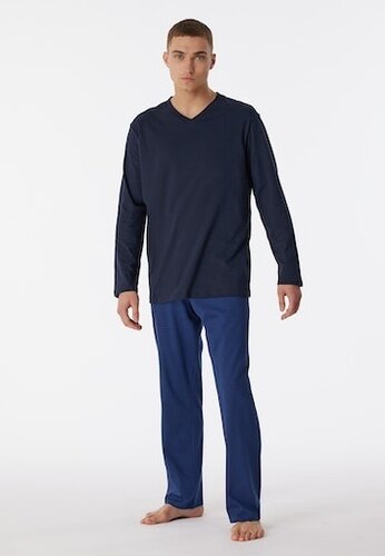 Schiesser Pyjama lange - Comfort Essentials Heren Pyjamaset - Maat L