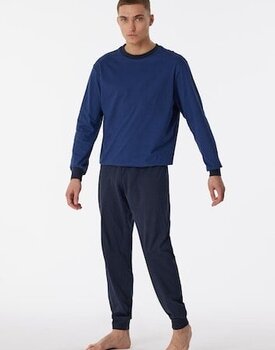 Schiesser Pyjama Long navy 180252 54/XL