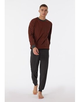 Schiesser Pyjama Long terracotta brown 180252 50/M