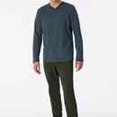 Schiesser Schiesser Pyjama Long petrol 180258 56/XXL