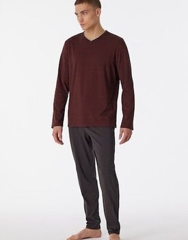 Schiesser Pyjama Long terracotta brown 180258 48/S