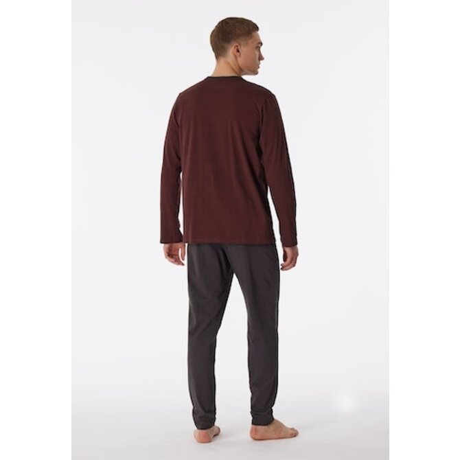 Schiesser Pyjama Long terracotta brown 180258 56/XXL