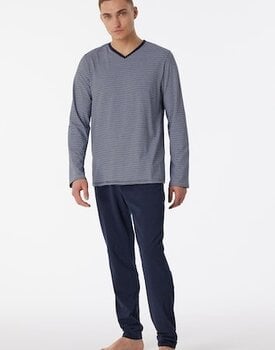 Schiesser Pyjama Long nightblue 180258 48/S