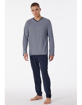 Schiesser Pyjama Long nightblue 180258 48/S