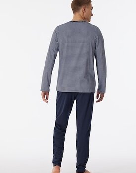 Schiesser Pyjama Long nightblue 180258 48/S