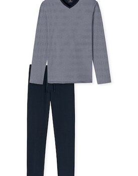 Schiesser Pyjama Long nightblue 180258 48/S