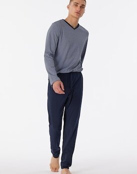 Schiesser Pyjama Long nightblue 180258 52/L