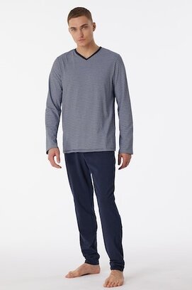 Schiesser Pyjama Long nightblue 180258 54/XL