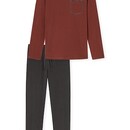 Schiesser Schiesser Pyjama Long terracotta brown 180259 52/L