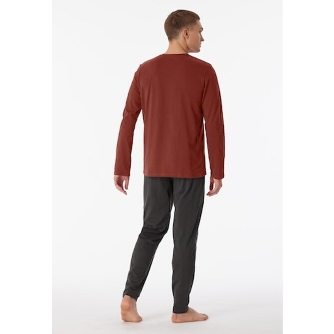 Schiesser Pyjama Long terracotta brown 180259 54/XL