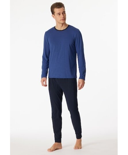 Schiesser Pyjama Long royal blue 180267 48/S