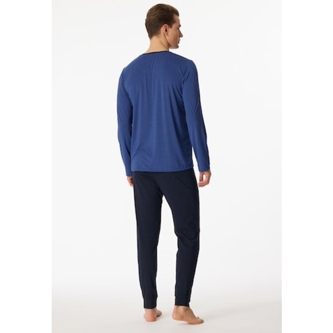 Schiesser Pyjama Long royal blue 180267 52/L