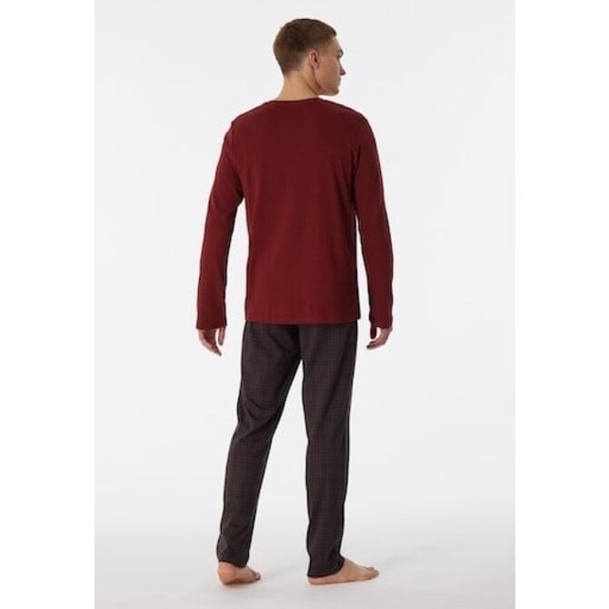 Schiesser Pyjama Long terracotta brown 180271 58/3XL