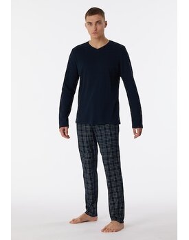 Schiesser Pyjama Long nightblue 180271 48/S