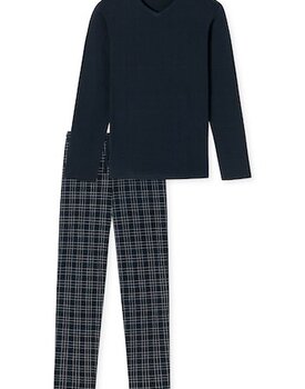 Schiesser Pyjama Long nightblue 180271 48/S