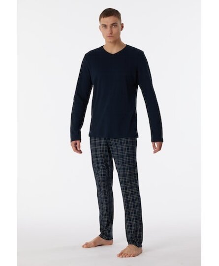 Schiesser Pyjama Long nightblue 180271 54/XL