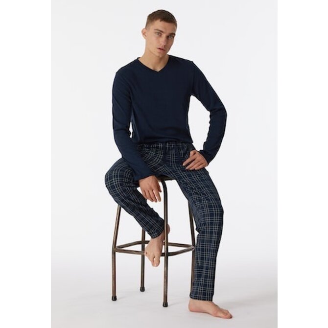 Schiesser Pyjama Long nightblue 180271 54/XL