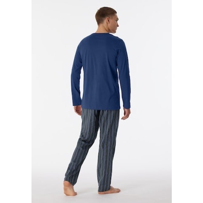 Schiesser Pyjama Long navy 180273 48/S