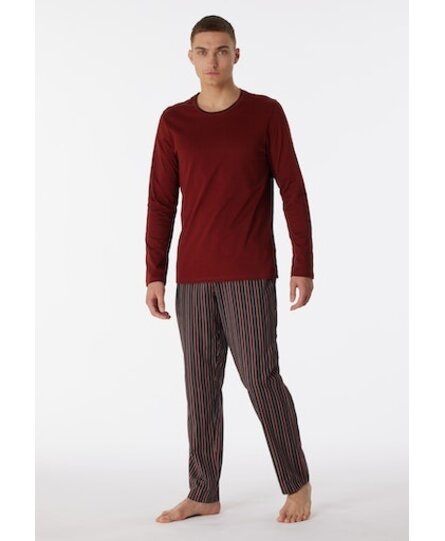 Schiesser Pyjama Long terracotta brown 180273 50/M