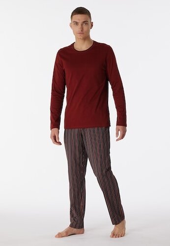 Schiesser Schiesser Pyjama Long terracotta brown 180273 50/M