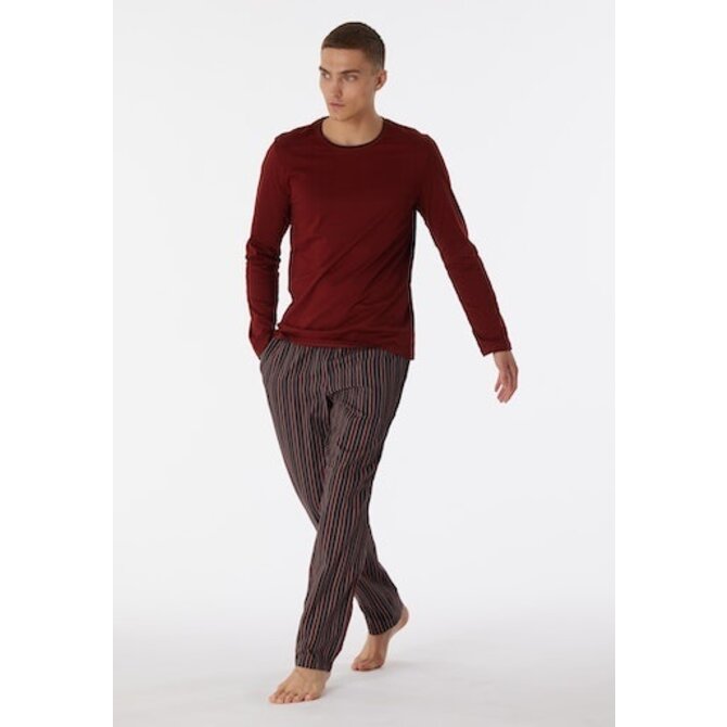 Schiesser Pyjama Long terracotta brown 180273 50/M