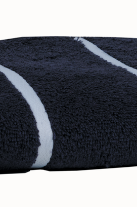 Carl Ross Saunahanddoek 17300 night blue/off white 70x200