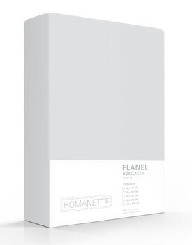 Romanette flanel hoeslaken  Zilver 80x200