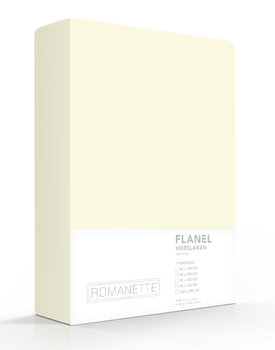 Romanette flanel hoeslaken  Ivoor 80x200