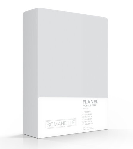 Romanette Romanette flanel hoeslaken Zilver 90x200 afbeelding
