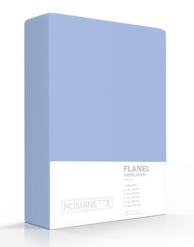 Romanette flanel hoeslaken  Licht blauw 140x200