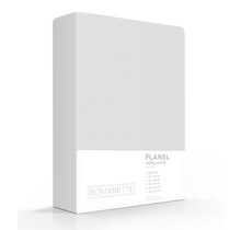 Romanette flanel hoeslaken  Zilver 180x220
