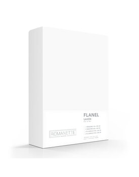 Romanette flanel laken wit 180x290