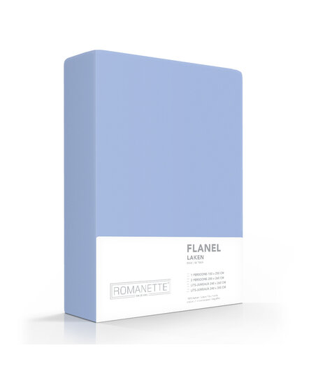 Romanette flanel laken licht blauw 180x290