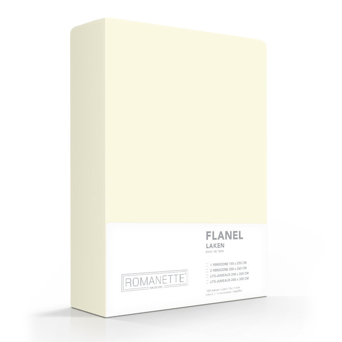 Romanette flanel laken ivoor 240x260