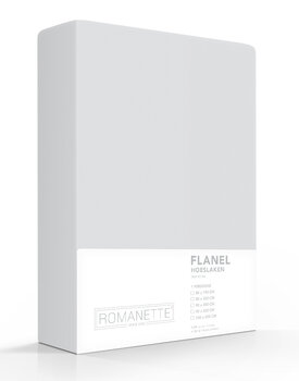 Romanette flanel hoeslaken  Zilver 90x220